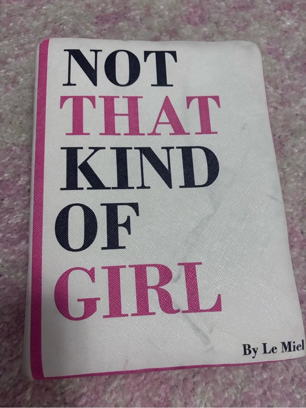 'Not That Kind Of Girl' Pink & White Canvas Clutch
